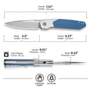 CIVIVI Brr15 Light Flipper Knife White & Blue G10 Handle (3.2" Satin Finished Nitro-V Blade) C25063-1