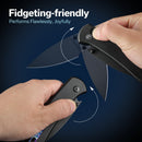 Father's Day Special Edition CIVIVI Qubit Button Lock & Thumb Stud Knife Black Aluminum Handle (2.98" Black Stonewashed) C22030EWP-1 - CIVIVI