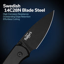 Father's Day Special Edition CIVIVI Qubit Button Lock & Thumb Stud Knife Black Aluminum Handle (2.98" Black Stonewashed) C22030EWP-1 - CIVIVI