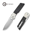 CIVIVI Zygon Flipper & Thumb Stud Knife Black / White G10 Handle (3.24" Satin Finished Nitro-V Blade) C25035 Sample1
