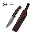CIVIVI Farrow Fixed Blade Knife Brown Burlap Micarta Handle (4.37" Gray Stonewashed AEB-L Blade) C26002 Sample2