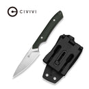 CIVIVI High Grass Field Knife Hunting Fixed Blade Knife Green Canvas Micarta Handle (2.93" Satin Finished 14C28N Blade) C25084-2, With 1PC Black Lanyard, Black Kydex Sheath & T-Clip
