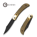 CIVIVI Rustic Gent XL Lockback Knife Ultem With Brass Bolsters (3.48" Black Stonewashed Nitro-V Blade ) C19010GA Sample1