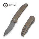 CIVIVI Ryson-E Thumb Stud Knife Tan G10 Handle (3.32" Gray Stonewashed 14C28N Blade) C25097-2