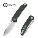 CIVIVI Ryson-E Thumb Stud Knife Green Canvas Micarta Handle (3.32" Satin Finished 14C28N Blade) C25097-3