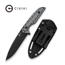 CIVIVI Grym Fixed Blade Knife Gray/Black G10 Handle (4.47" Black Stonewashed Nitro-V Blade) C25014B Sample1