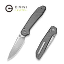 CIVIVI ELITE Tessera Thumb Stud & Crossbar Lock Knife Diamond Patterned Gray Aluminum Handle (3.37" Satin Finished CPM S35VN Blade) CE26029-1