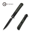 CIVIVI Estoc Flipper Knife G10 /  Canvas Micarta Handle (4.1" Black Stonewashed Nitro-X7 Blade, Satin Flat) C26009 Sample1