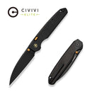CIVIVI ELITE Penumbra Thumb Stud & Top Liner Lock Knife Black Titanium Handle (3.44" Black Stonewashed CPM S35VN Blade) CE26030 Sample1
