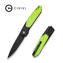 CIVIVI Brr15 Light Flipper Knife Black & Neon Green G10 Handle (3.2" Black Stonewashed Nitro-V Blade) C25063-2