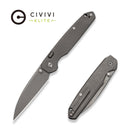 CIVIVI ELITE Penumbra Thumb Stud & Top Liner Lock Knife Gray Titanium Handle (3.44" Black Stonewashed CPM S35VN Blade) CE26030 Sample2