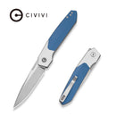 CIVIVI Brr15 Light Flipper Knife White & Blue G10 Handle (3.2" Satin Finished Nitro-V Blade) C25063-1