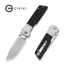 CIVIVI Zygon Thumb Stud & Top Crossbar Lock White & Black G10 Handle (3.24" Satin Finished Nitro-V Blade) C25035C-1