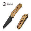 CIVIVI Vision FG Thumb Stud & Superlock Knife Polished Yellow Ultem Handle (3.54" Black Brushed S35VN Blade) C22036C-2026 BS2