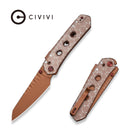 CIVIVI Vision FG Thumb Stud & Superlock Knife Polished Clear Lexan Handle (3.54" Brown S35VN Blade) C22036C-2026 BS1