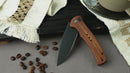 CIVIVI Cogent Flipper & Button Lock Knife Wood Handle (3.47" 14C28N Blade) C20038D-8