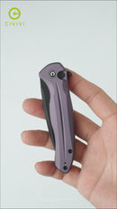 CIVIVI Button Lock Kitefin Flipper Knife Aluminum Handle (3.22" 14C28N Blade) C24091-3