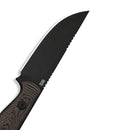 WEKNIFE Notchline Hunting Fixed Blade Knife Milled Copper Foil Carbon Fiber Handle (3.45" Black Stonewashed CPM S35VN Blade) WE25047-2, With 1PC Black Lanyard, Black Kydex Sheath & T-Clip - CIVIVI