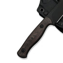 WEKNIFE Notchline Hunting Fixed Blade Knife Milled Copper Foil Carbon Fiber Handle (3.45" Black Stonewashed CPM S35VN Blade) WE25047-2, With 1PC Black Lanyard, Black Kydex Sheath & T-Clip - CIVIVI