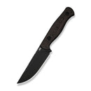 WEKNIFE Notchline Hunting Fixed Blade Knife Milled Copper Foil Carbon Fiber Handle (3.45" Black Stonewashed CPM S35VN Blade) WE25047-2, With 1PC Black Lanyard, Black Kydex Sheath & T-Clip - CIVIVI
