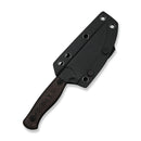 WEKNIFE Notchline Hunting Fixed Blade Knife Milled Copper Foil Carbon Fiber Handle (3.45" Black Stonewashed CPM S35VN Blade) WE25047-2, With 1PC Black Lanyard, Black Kydex Sheath & T-Clip - CIVIVI