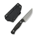 WEKNIFE Notchline Hunting Fixed Blade Milled Rose Carbon Fiber Handle (3.45" Stonewashed CPM S35VN Blade) WE25047-1, With 1PC Black Lanyard, Black Kydex Sheath & T-Clip - We Knife