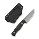 WEKNIFE Notchline Hunting Fixed Blade Milled Rose Carbon Fiber Handle (3.45" Stonewashed CPM S35VN Blade) WE25047-1, With 1PC Black Lanyard, Black Kydex Sheath & T-Clip - CIVIVI