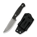 WEKNIFE Notchline Hunting Fixed Blade Milled Rose Carbon Fiber Handle (3.45" Stonewashed CPM S35VN Blade) WE25047-1, With 1PC Black Lanyard, Black Kydex Sheath & T-Clip - CIVIVI