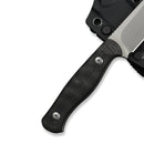 WEKNIFE Notchline Hunting Fixed Blade Milled Rose Carbon Fiber Handle (3.45" Stonewashed CPM S35VN Blade) WE25047-1, With 1PC Black Lanyard, Black Kydex Sheath & T-Clip - CIVIVI