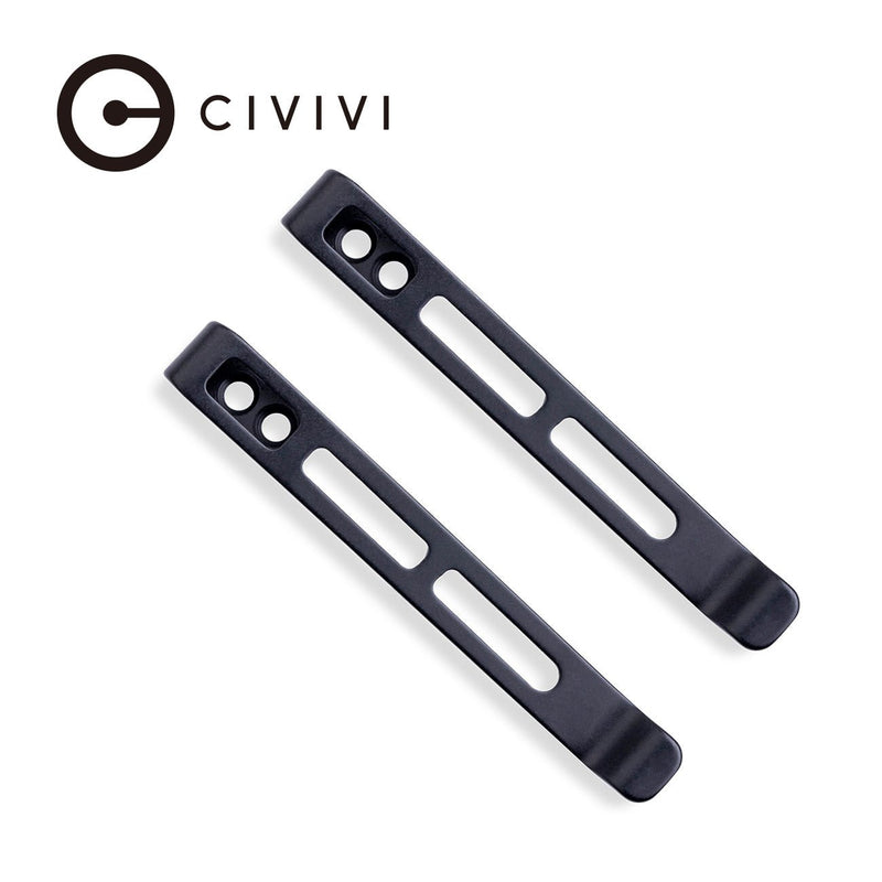 CIVIVI 2PCS Deep Carry Pocket Clip for EDC Knife with Recessed Screw Hole, NOT Screws Included CA-06C, With No Free GIFT