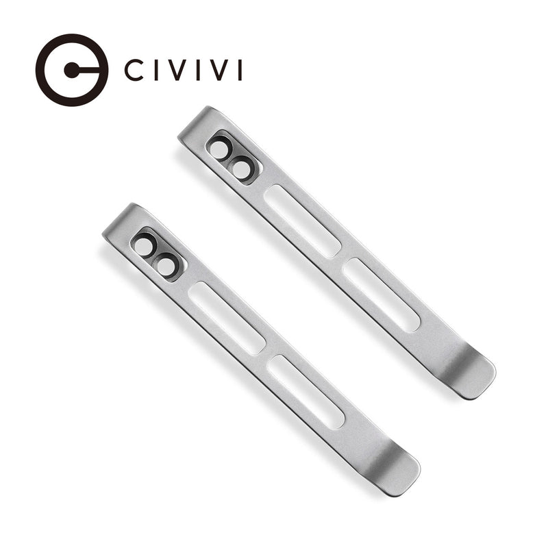 CIVIVI 2PCS Deep Carry Pocket Clip for EDC Knife with Recessed Screw Hole, NOT Screws Included CA-06D, With No Free GIFT