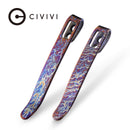 CIVIVI 2PCS Flamed Titanium Pocket Clips, NO Screws Included, 50MM 55MM Clip with Recessed Screw Hole T002A