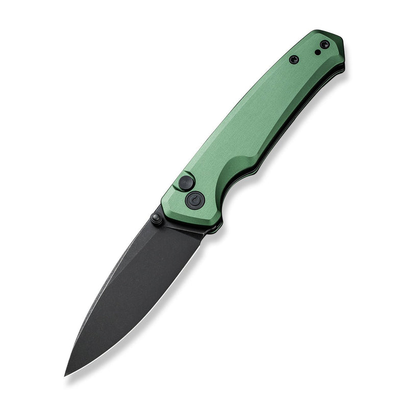 CIVIVI Altus Button Lock Knife Green Aluminum Handle (2.97" Black Stonewashed Nitro-V Blade) C20076-5 | CIVIVI