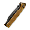 CIVIVI Amirite Flipper & Button Lock & Thumb Stud Knife Bead Blasted Ultem Handle (3.48" Black Hand Rubbed Damascus Blade) C23028-DS1