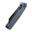 CIVIVI Amirite Flipper & Button Lock & Thumb Stud Knife Neutral Blue Coarse G10 Handle (3.48" Satin Finished Nitro-V Blade) C23028-1