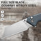CIVIVI Amirite Flipper & Thumb Stud & Button Lock Knife Neutral Blue Coarse G10 Handle (3.48" Satin Finished Nitro-V Blade) C23028-1