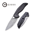 CIVIVI Anthropos Flipper Knife G10 Handle With Carbon Fiber Overlay (3.25" Damascus Blade) - CIVIVI