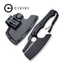 CIVIVI Aratra Fixed Blade Knife Diamond Patterned Black G10 Handle (7.32" Black Stonewashed D2 Blade) C21041-1 | CIVIVI