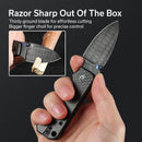 CIVIVI Baby Banter Thumb Stud Knife Carbon Fiber Overlay On G10 Handle (2.34" Damascus Blade) C19068S-DS1