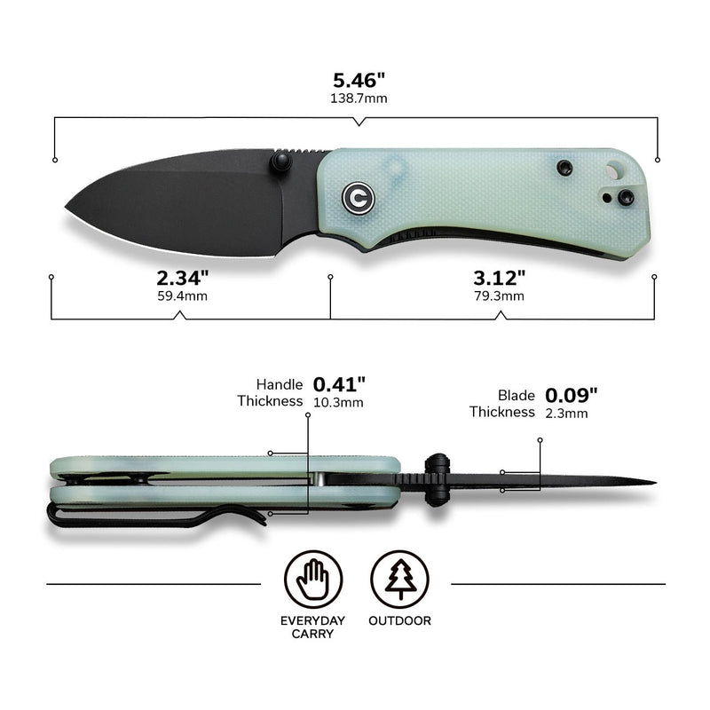 CIVIVI Baby Banter Thumb Stud Knife G10 Handle (2.34" Nitro-V Blade) C19068S-8