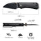 CIVIVI Baby Banter Wharncliffe Thumb Stud Knife Black Burlap Micarta Contoured Handle (2.32" Black Nitro-V Blade) C19068SC-1