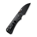 CIVIVI Baby Banter Wharncliffe Thumb Stud Knife Black Burlap Micarta Contoured Handle (2.32" Black Nitro-V Blade) C19068SC-1