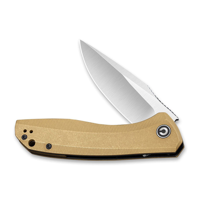 CIVIVI Baklash Flipper Knife Brass Handle (3.5" 154CM Blade) C801J - CIVIVI