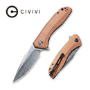 CIVIVI Baklash Flipper Knife Copper Handle (3.5'' Damascus Blade) C801DS-2 - CIVIVI