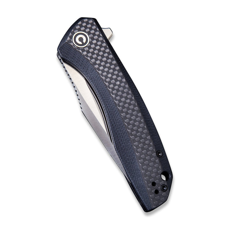 CIVIVI Baklash Flipper Knife G10 With Carbon Fiber Overlay Handle (3.5" 9Cr18MoV Blade) C801D - CIVIVI