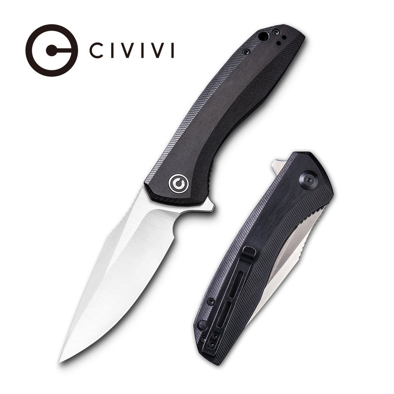 CIVIVI Baklash Flipper Knife Wood Handle (3.5'' 9Cr18MoV Blade) C801E - CIVIVI