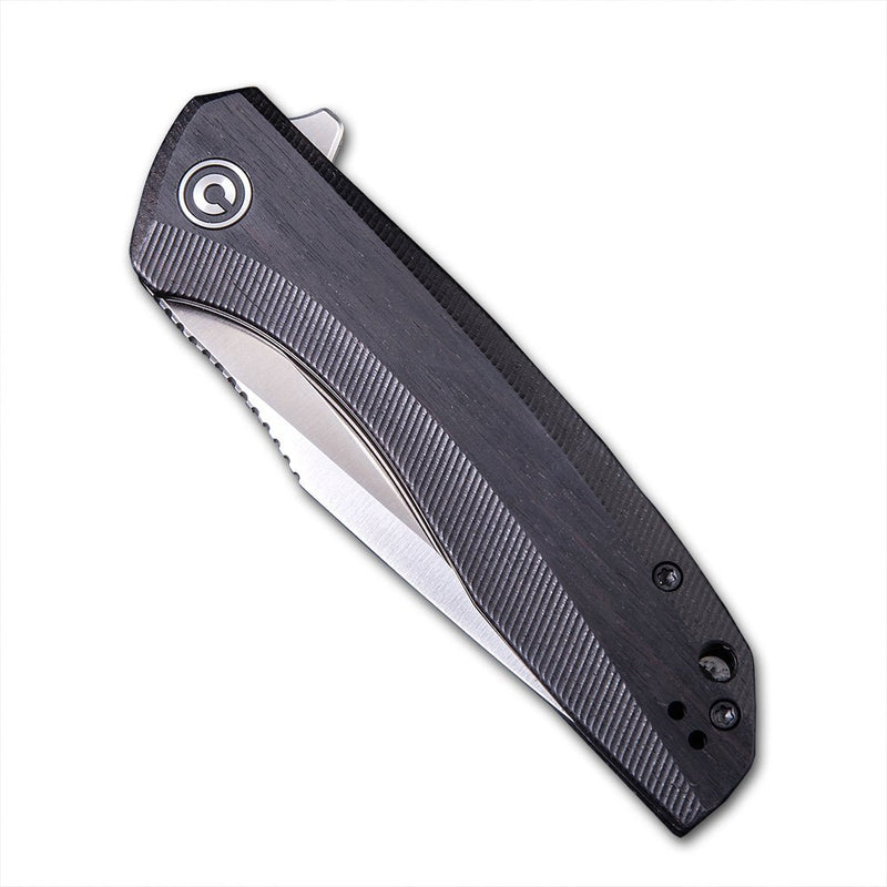 folding knife Wichard Aquaterra Lame + Tire-bouchon Back Lock Steel 80 mm  handle Olive / kevlar wood