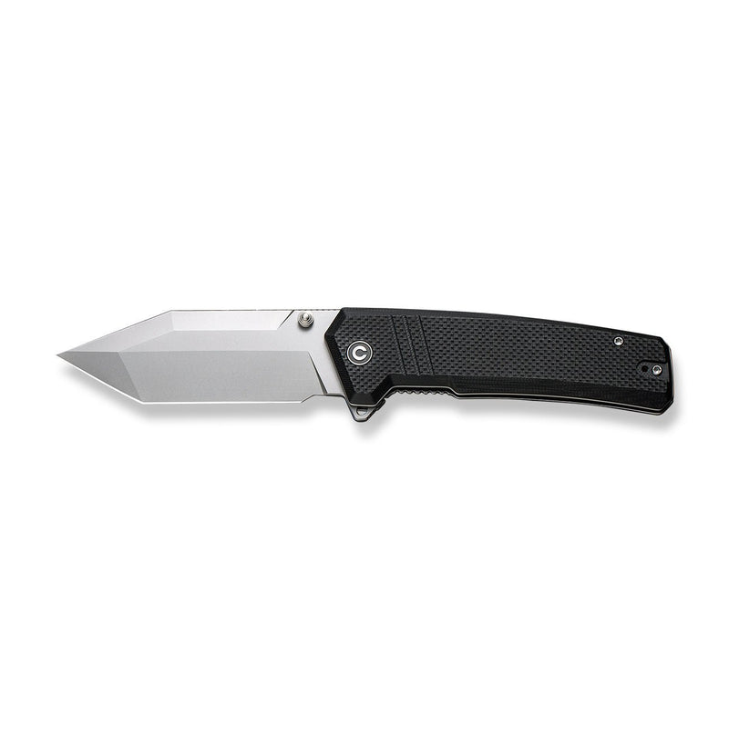 CIVIVI Bhaltair Flipper & Thumb Stud Knife Black Coarse G10 Handle (3.98" Stonewashed 14C28N Blade) C23024-1