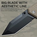 CIVIVI Bhaltair Flipper & Thumb Stud Knife Tan Coarse G10 Handle (3.98" Black 14C28N Blade) C23024-2