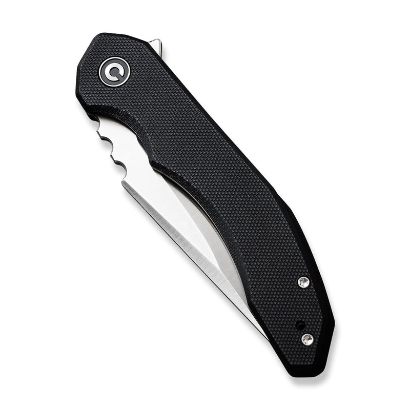 CIVIVI Bluetick Flipper Knife Black G10 Handle (3.47" Satin Finished 14C28N Blade) C23050-1